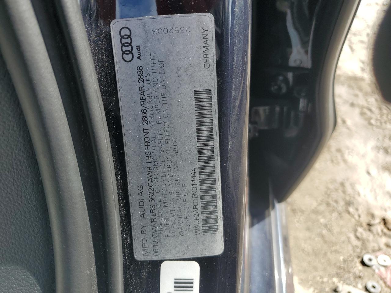 2014 Audi S6 VIN: WAUF2AFC1EN014444 Lot: 82106975