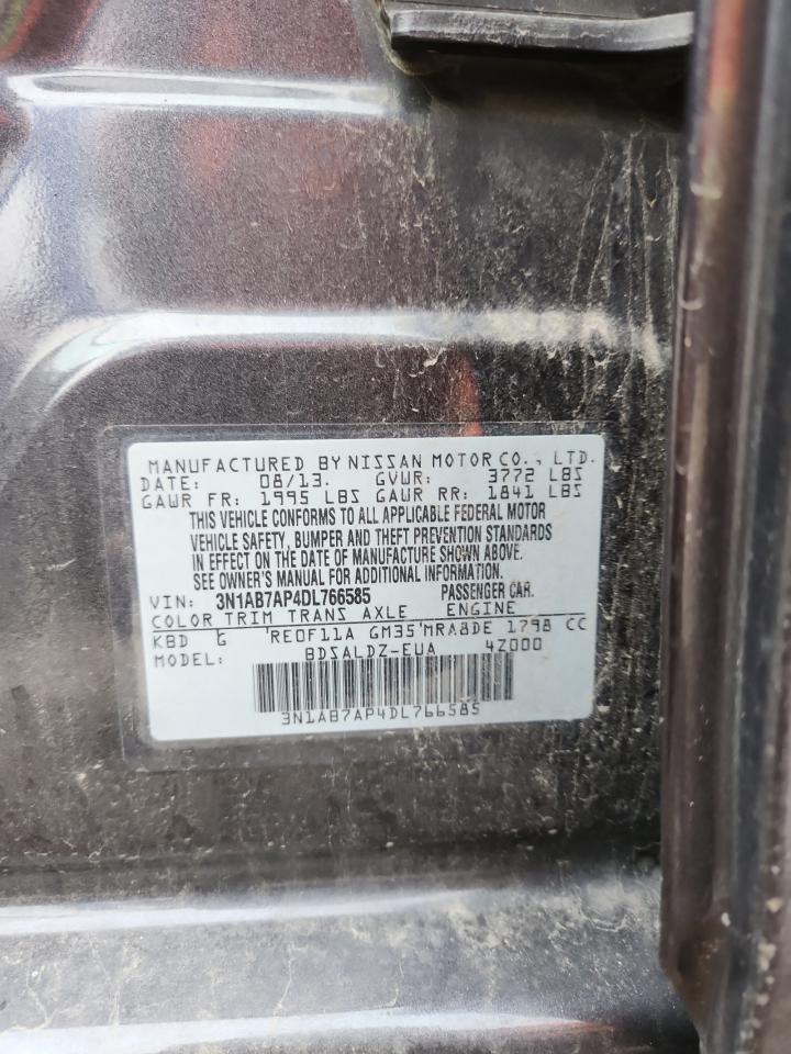 2013 Nissan Sentra S VIN: 3N1AB7AP4DL766585 Lot: 82129495