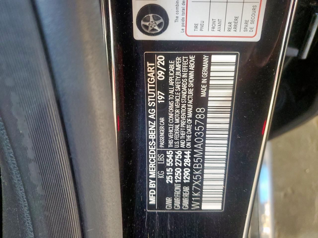 2021 Mercedes-Benz Amg Gt 43 VIN: W1K7X5KB5MA035788 Lot: 80411745