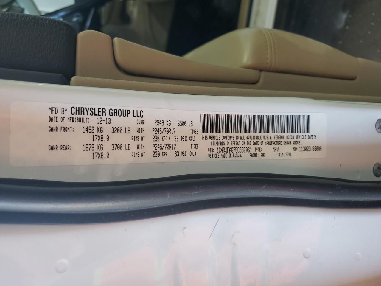 2014 Jeep Grand Cherokee Laredo VIN: 1C4RJFAG7EC362061 Lot: 81004695