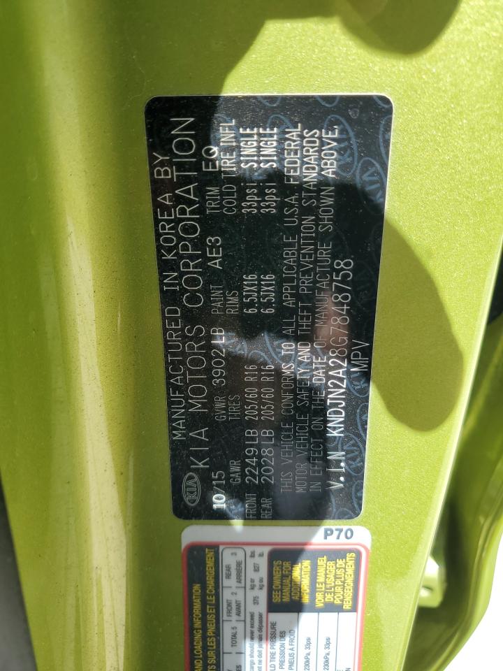 2016 Kia Soul VIN: KNDJN2A28G7848758 Lot: 80738415