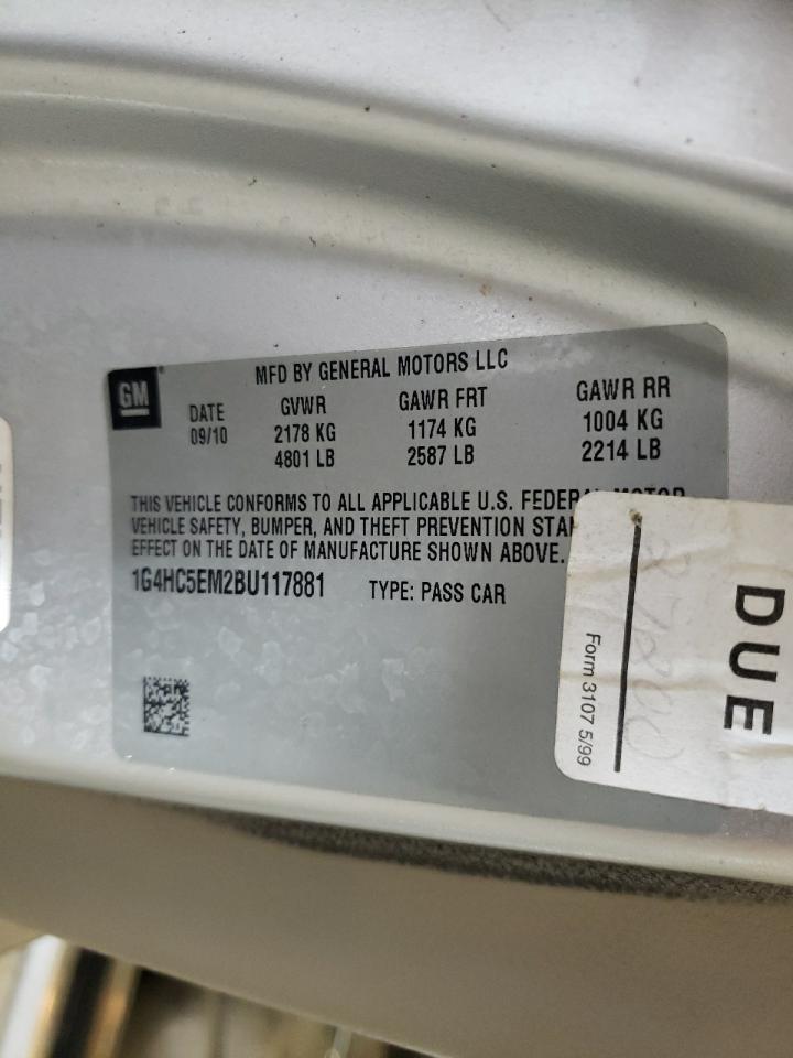 2011 Buick Lucerne Cxl VIN: 1G4HC5EM2BU117881 Lot: 71497665
