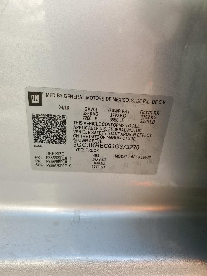 2018 Chevrolet Silverado K1500 Lt VIN: 3GCUKREC6JG373270 Lot: 71649125