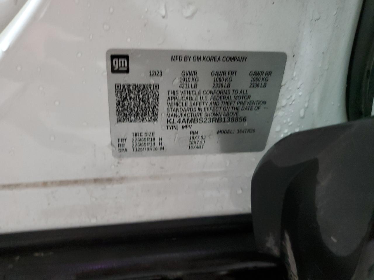 2024 Buick Encore Gx Preferred VIN: KL4AMBS23RB138856 Lot: 71820055