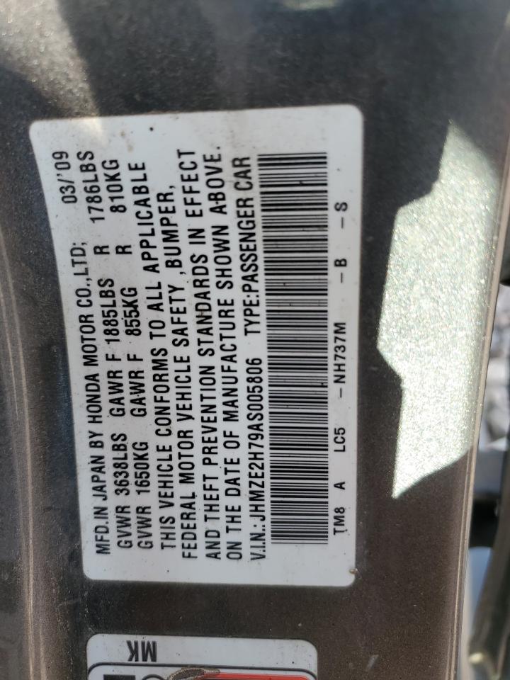 2010 Honda Insight Ex VIN: JHMZE2H79AS005806 Lot: 71190945