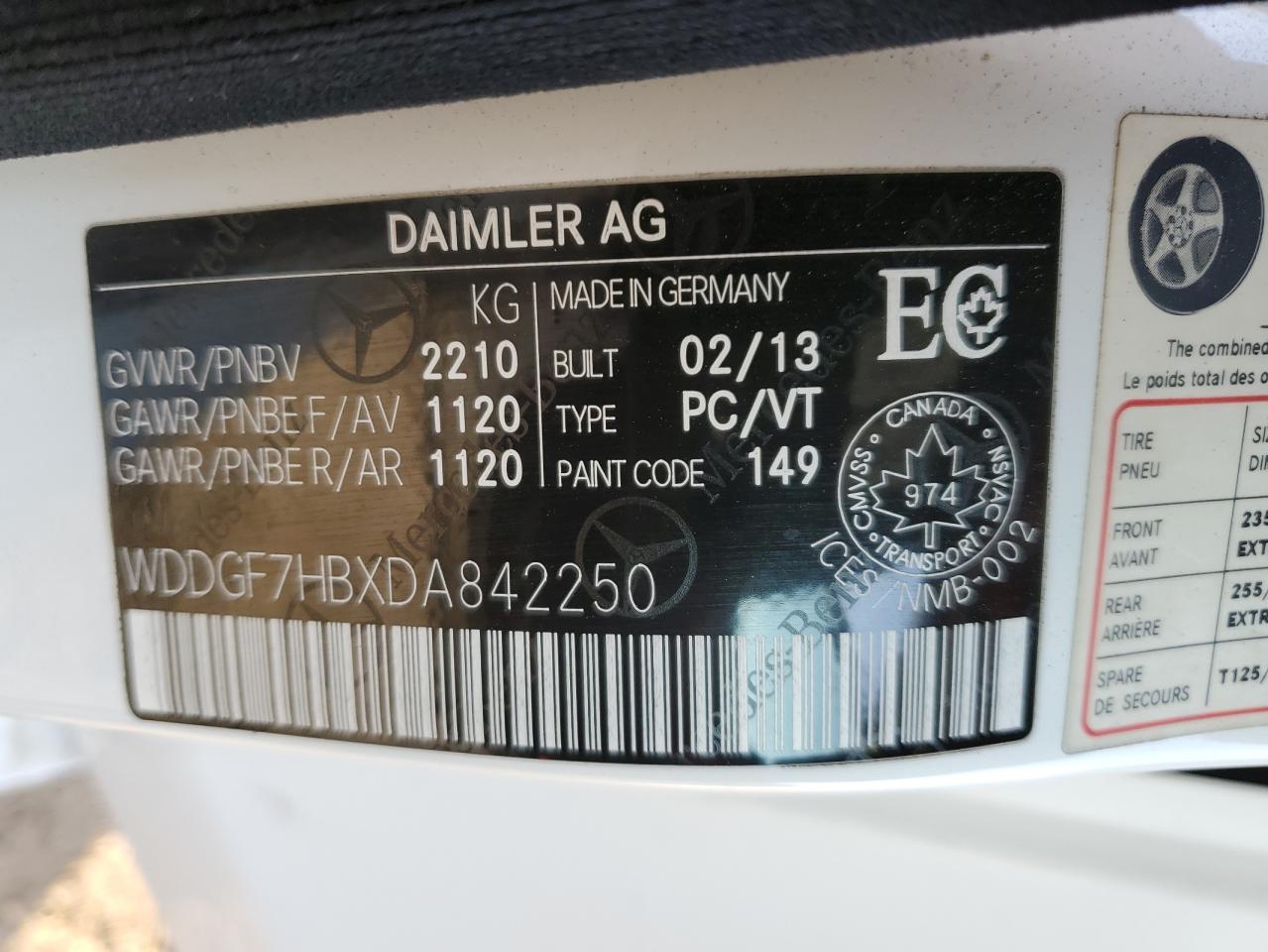 2013 Mercedes-Benz C 63 Amg VIN: WDDGF7HBXDA842250 Lot: 81692265