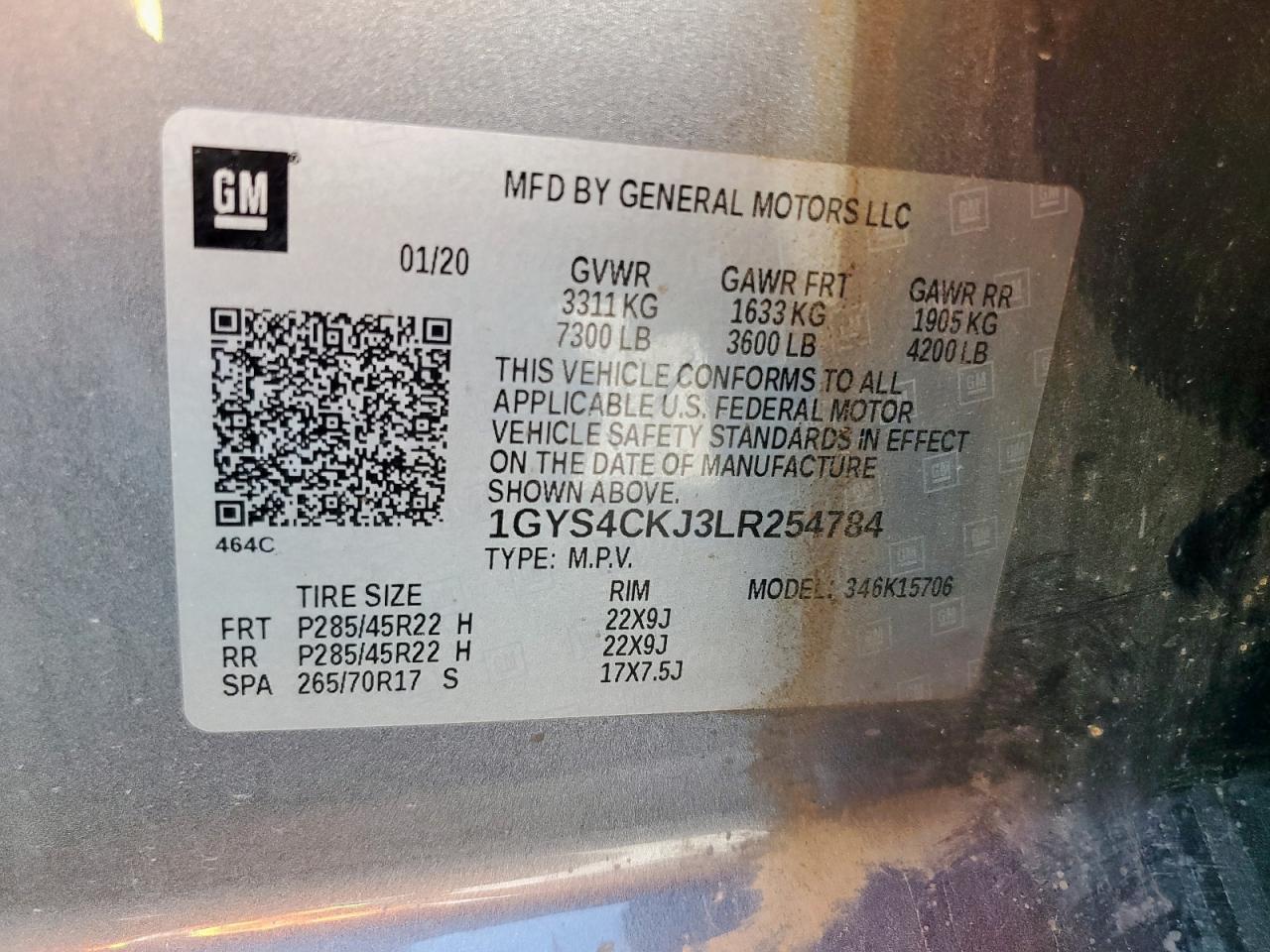 2020 Cadillac Escalade Premium Luxury VIN: 1GYS4CKJ3LR254784 Lot: 71912605