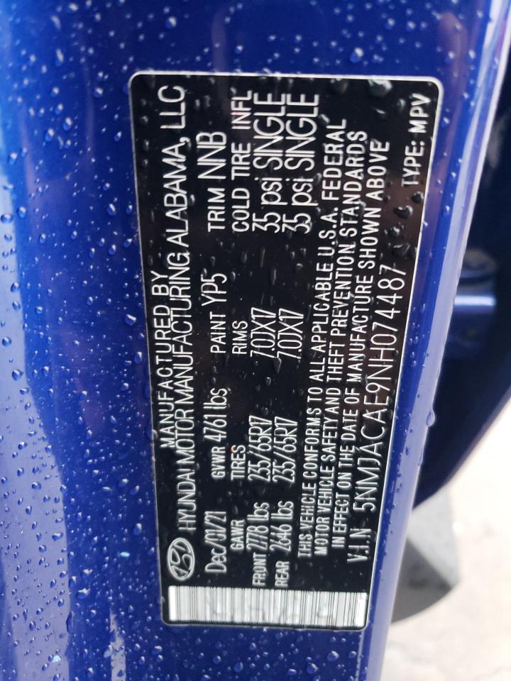 2022 Hyundai Tucson Se VIN: 5NMJACAE9NH074487 Lot: 81857945