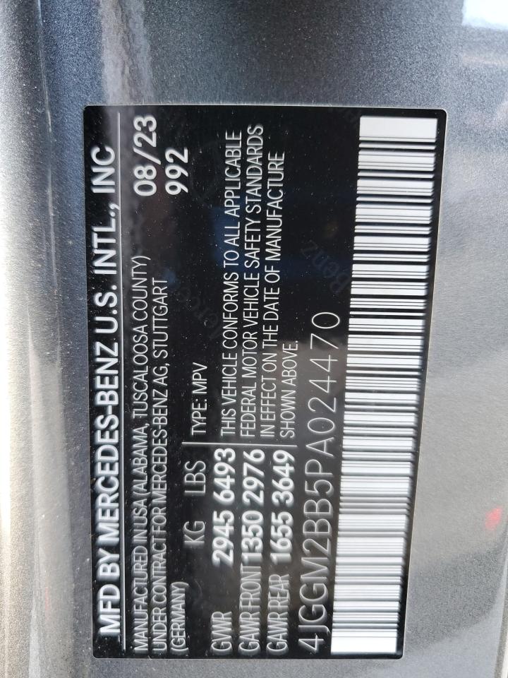 2023 Mercedes-Benz Eqe Suv 350+ VIN: 4JGGM2BB5PA024470 Lot: 71700725