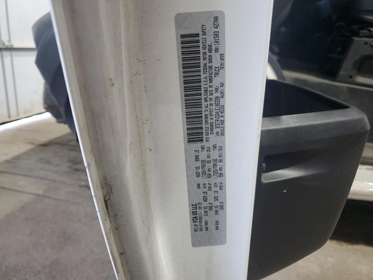 2020 Ram Promaster 2500 2500 High VIN: 3C6TRVDG4LE102220 Lot: 72032265