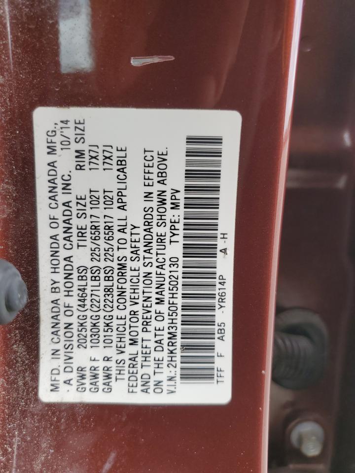 2015 Honda Cr-V Ex VIN: 2HKRM3H50FH502130 Lot: 80143245