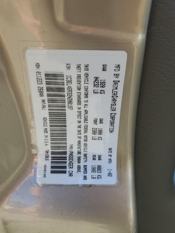 2002 Chrysler Sebring Lx VIN: 1C3EL46R32N208197 Lot: 81376435