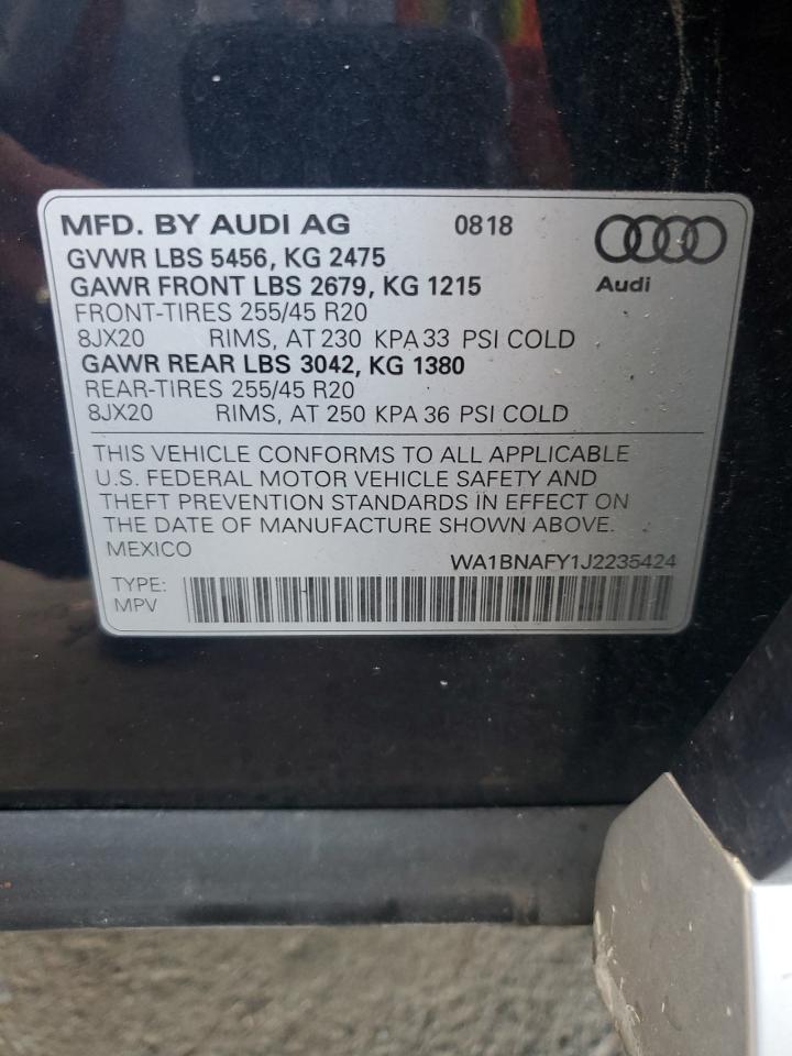 2018 Audi Q5 Premium Plus VIN: WA1BNAFY1J2235424 Lot: 84187215