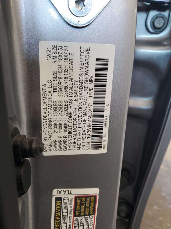 2022 Honda Cr-V Ex VIN: 7FARW1H51NE004471 Lot: 71784485