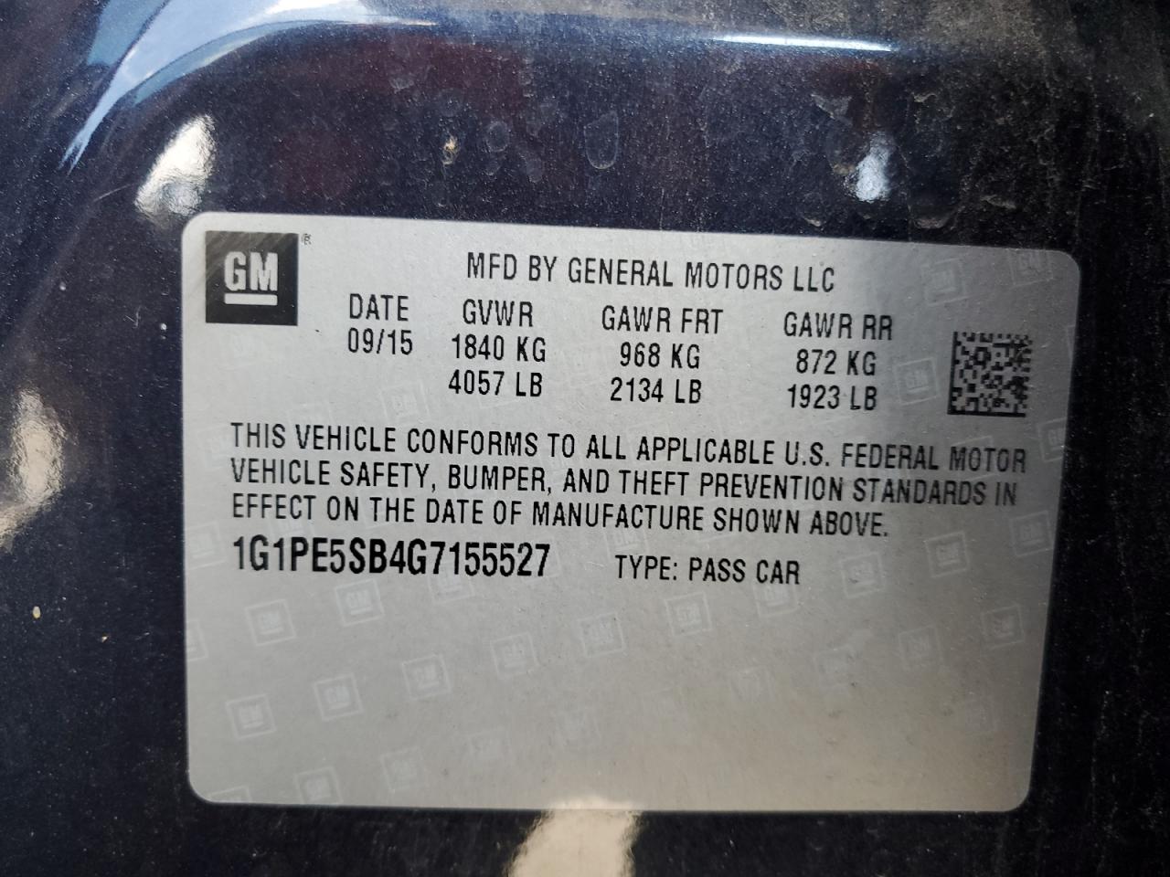 2016 Chevrolet Cruze Limited Lt VIN: 1G1PE5SB4G7155527 Lot: 80740785