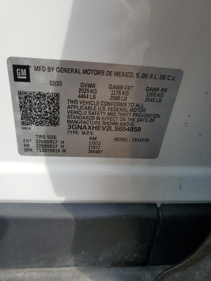 2020 Chevrolet Equinox Ls VIN: 3GNAXHEV2LS654859 Lot: 81690895