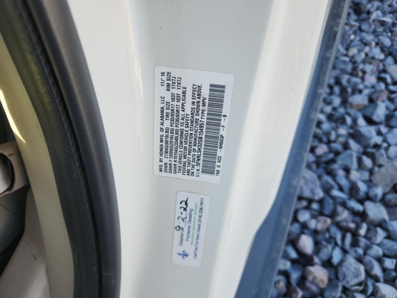 2016 Honda Odyssey Se VIN: 5FNRL5H32GB154957 Lot: 81910685