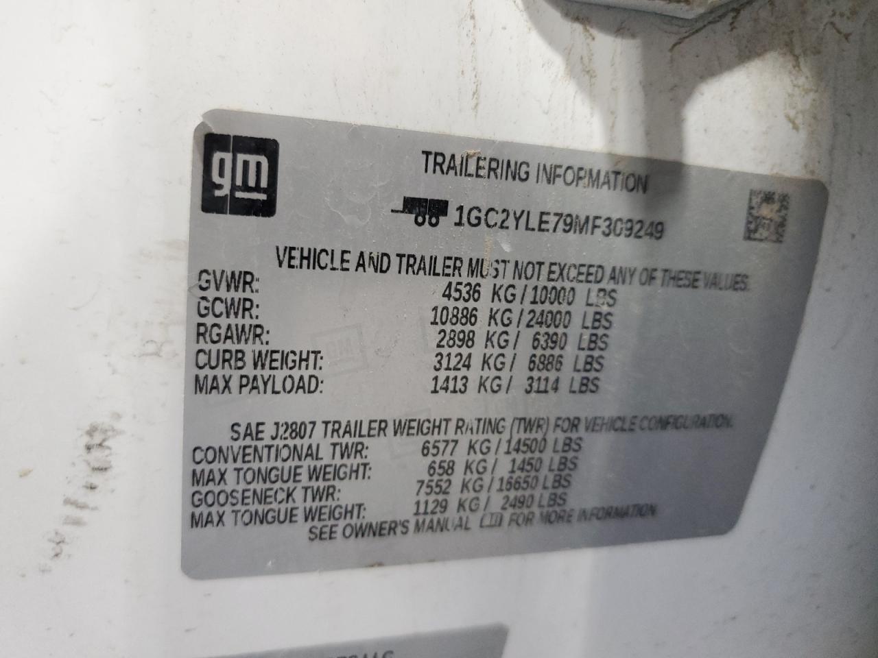 2021 Chevrolet Silverado K2500 Heavy Duty VIN: 1GC2YLE79MF309249 Lot: 80298725