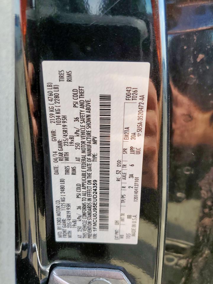 2014 Ford Escape Titanium VIN: 1FMCU0J95EUD24359 Lot: 84264875