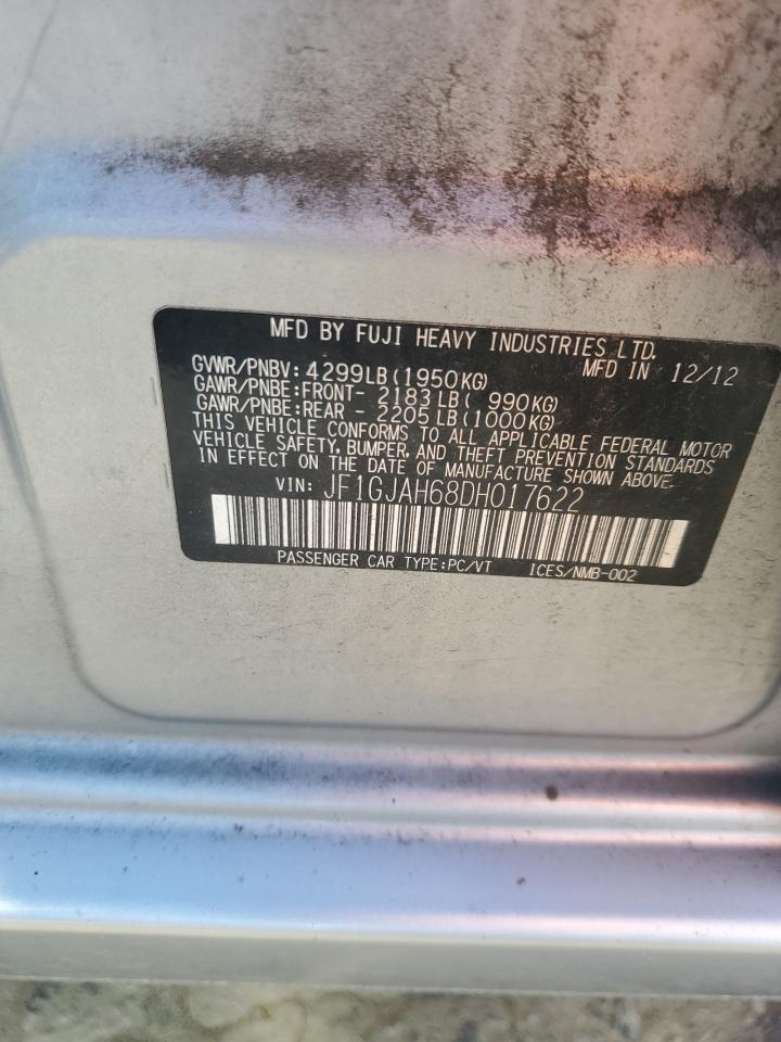 2013 Subaru Impreza Limited VIN: JF1GJAH68DH017622 Lot: 81484865