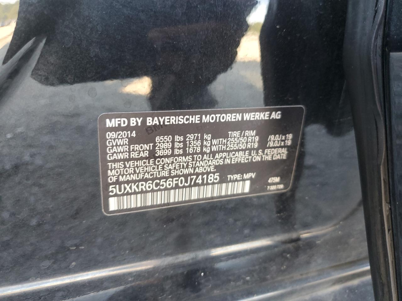 2015 BMW X5 xDrive50I VIN: 5UXKR6C56F0J74185 Lot: 81572675