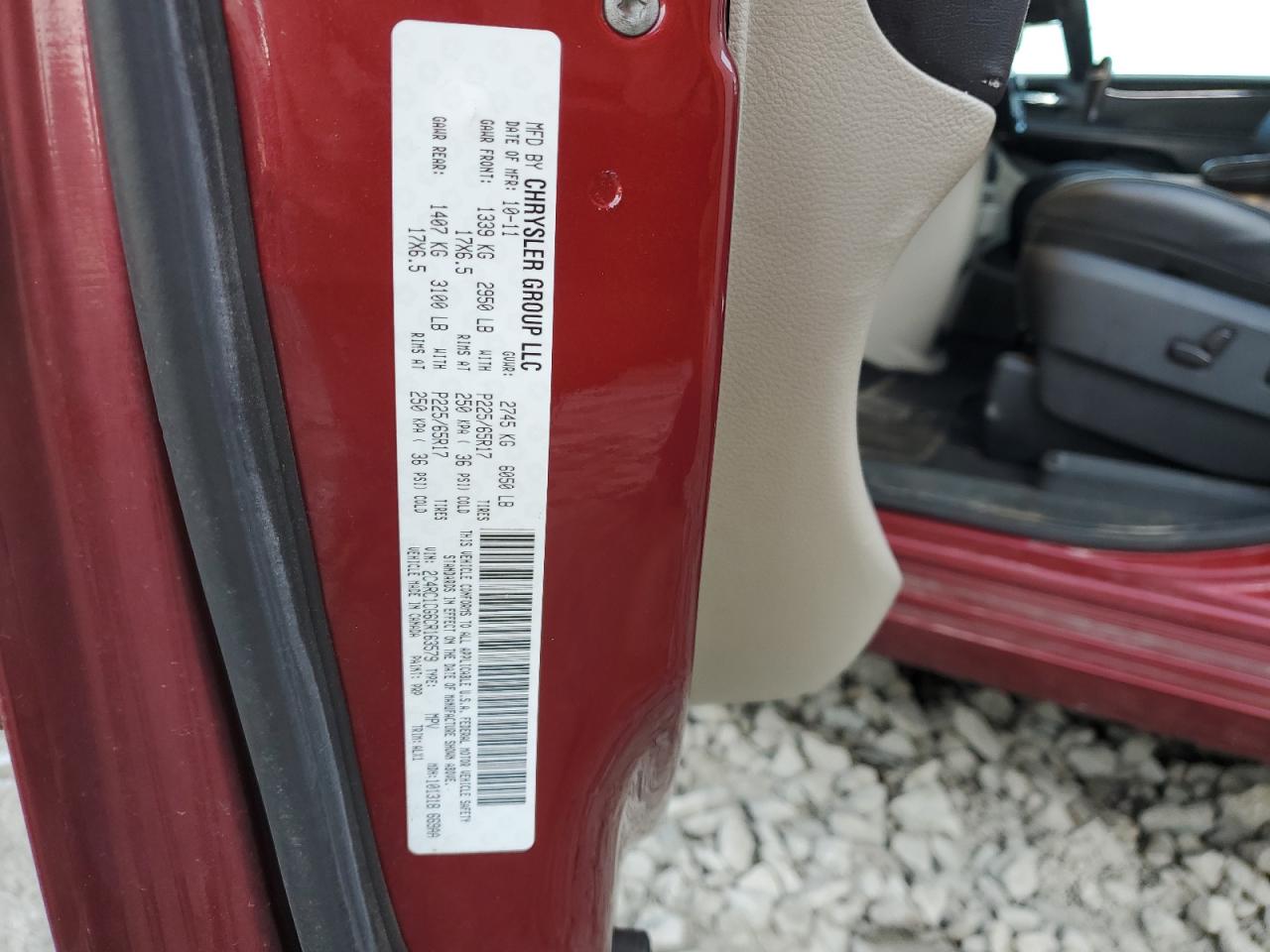 2012 Chrysler Town & Country Touring L VIN: 2C4RC1CG6CR163579 Lot: 84700065