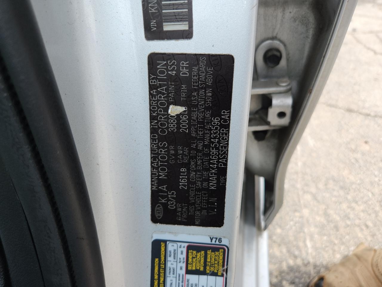 2015 Kia Forte Lx VIN: KNAFK4A69F5433596 Lot: 81633075