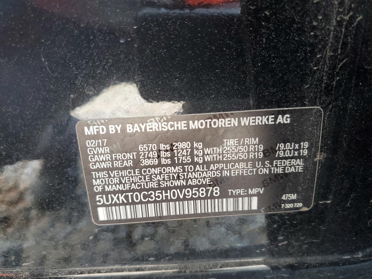 2017 BMW X5 Xdr40E VIN: 5UXKT0C35H0V95878 Lot: 84274515