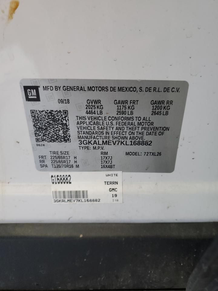 2019 GMC Terrain Sle VIN: 3GKALMEV7KL168882 Lot: 71921815