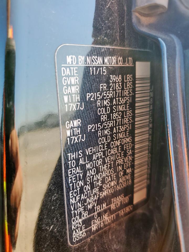 2016 Nissan Juke S VIN: JN8AF5MRXGT603818 Lot: 70847605