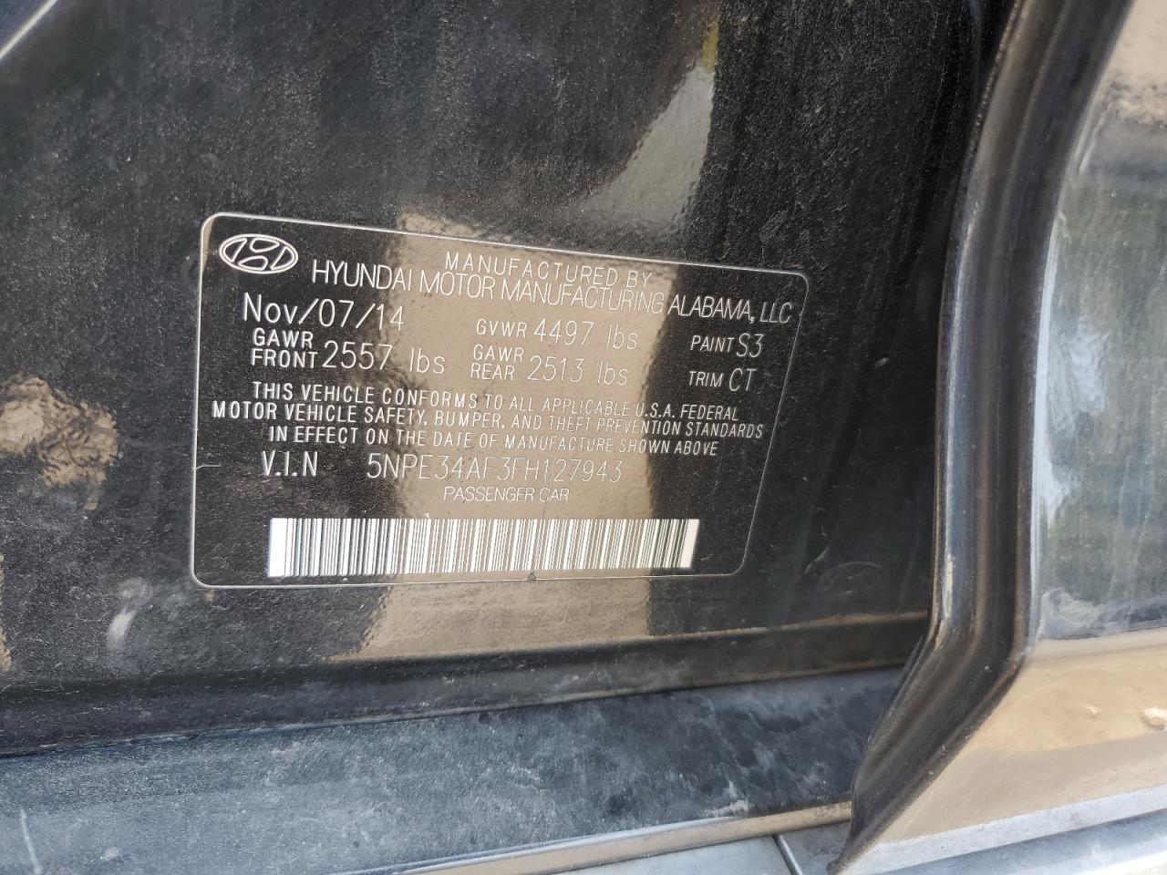 2015 Hyundai Sonata Sport VIN: 5NPE34AF3FH127943 Lot: 80462265