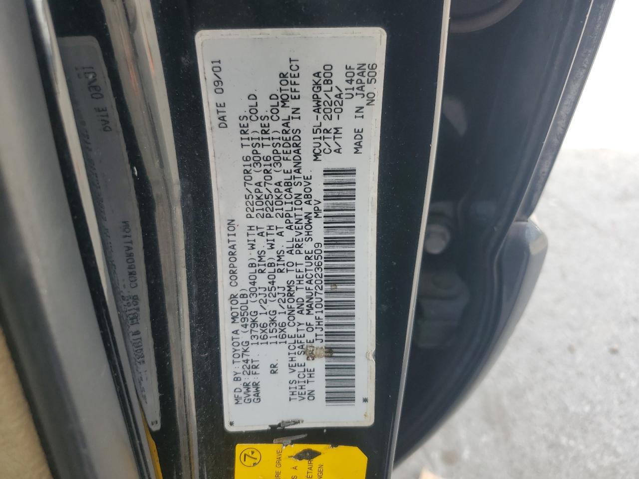 2002 Lexus Rx 300 VIN: JTJHF10U720236509 Lot: 71891245