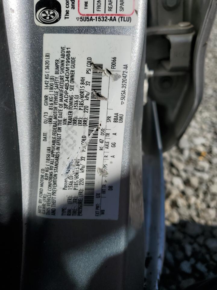 2013 Ford Fiesta Se VIN: 3FADP4BJ4DM199881 Lot: 84738685