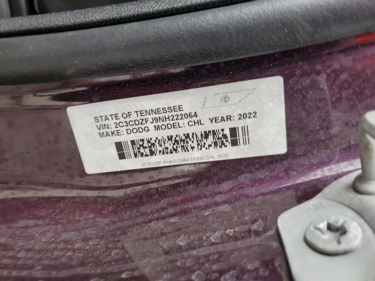 2022 Dodge Challenger R/T Scat Pack VIN: 2C3CDZFJ9NH222064 Lot: 81505915