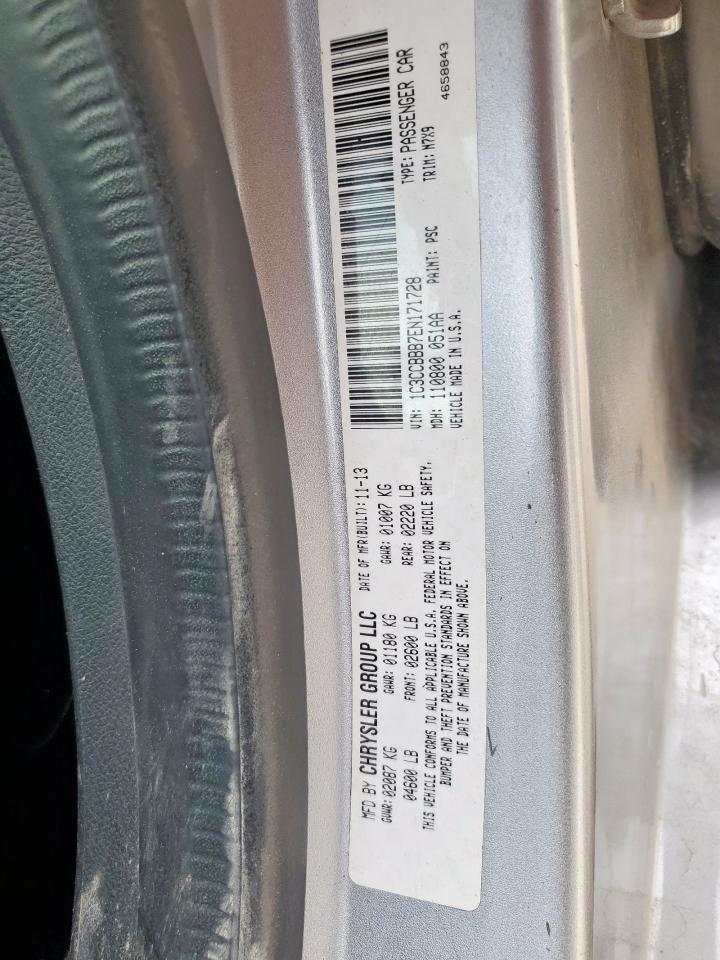 2014 Chrysler 200 Touring VIN: 1C3CCBBB7EN171728 Lot: 84557385