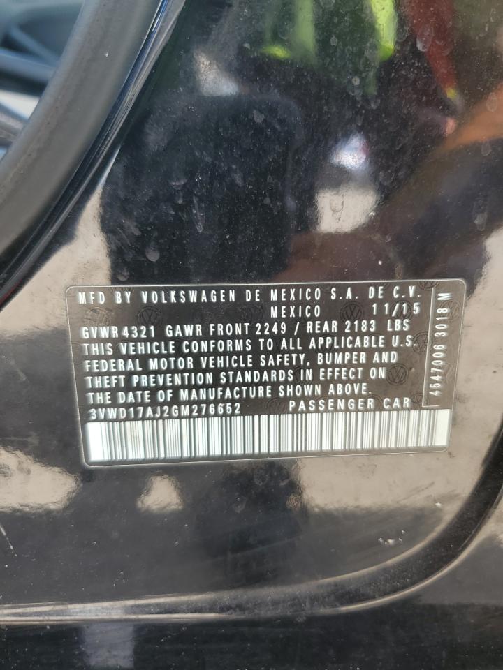 2016 Volkswagen Jetta Sport VIN: 3VWD17AJ2GM276652 Lot: 84015225