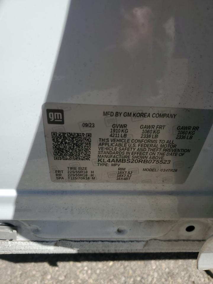 2024 Buick Encore Gx Preferred VIN: KL4AMBS20RB075523 Lot: 71871015