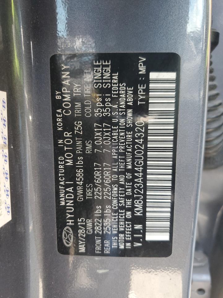2016 Hyundai Tucson Se VIN: KM8J23A44GU024320 Lot: 80630155