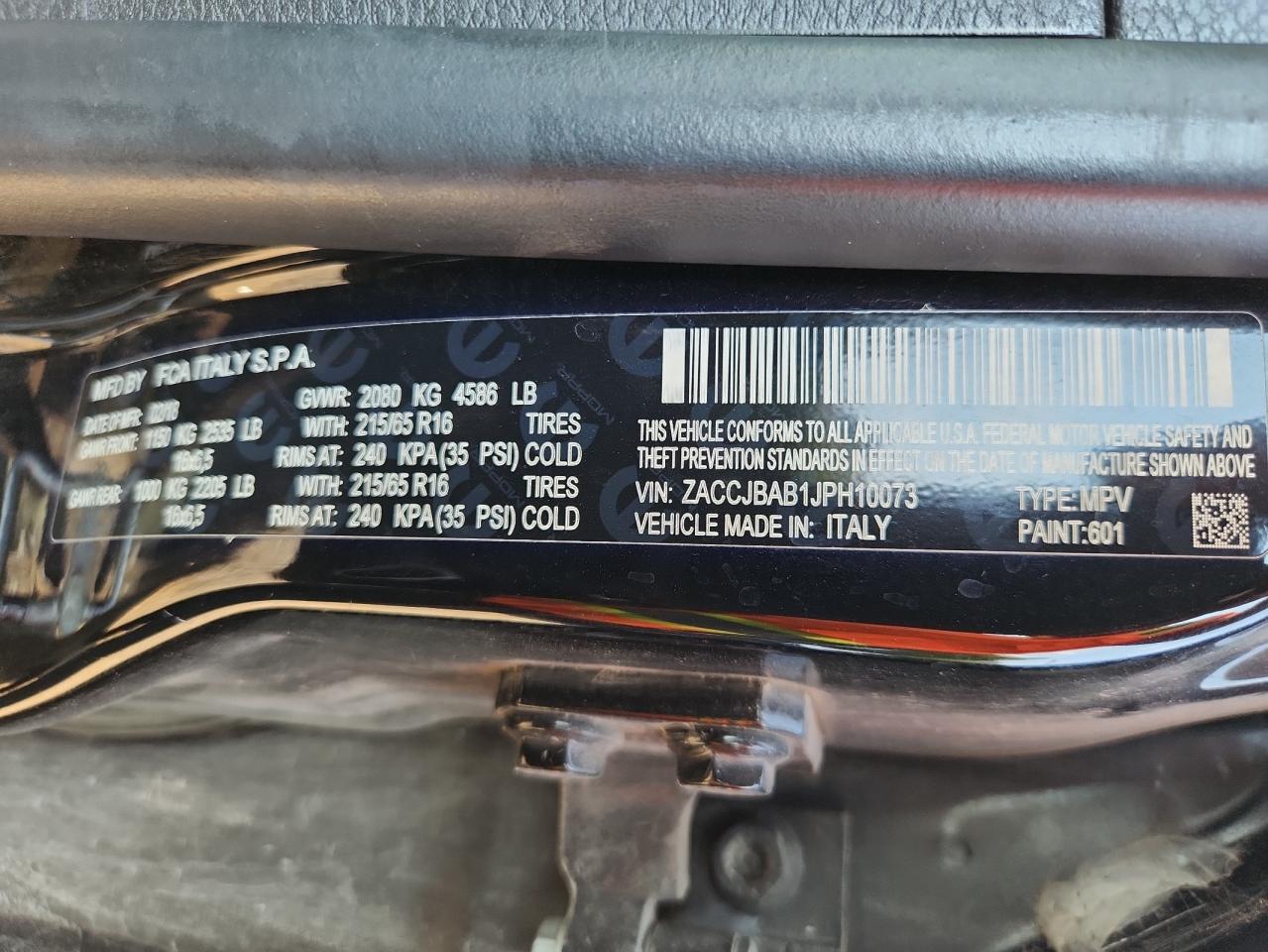 2018 Jeep Renegade Sport VIN: ZACCJBAB1JPH10073 Lot: 70728345