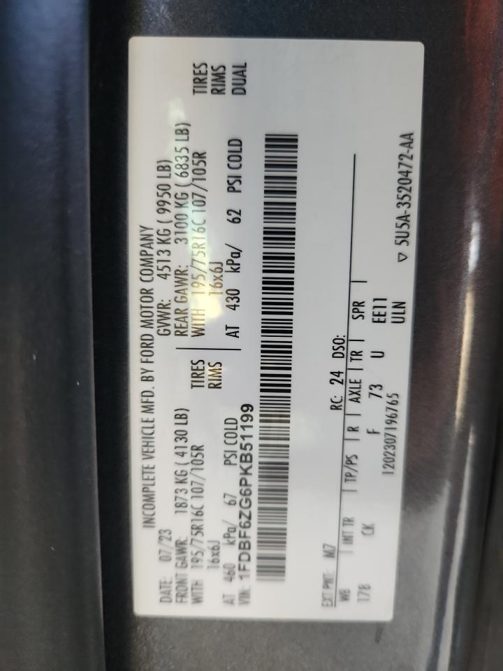 2023 Ford Transit 350Hd VIN: 1FDBF6ZG6PKB51199 Lot: 84451405