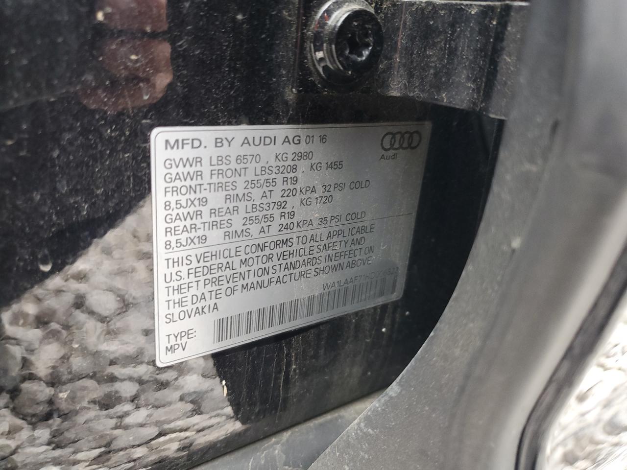 2017 Audi Q7 Premium Plus VIN: WA1LAAF71HD006523 Lot: 70379275