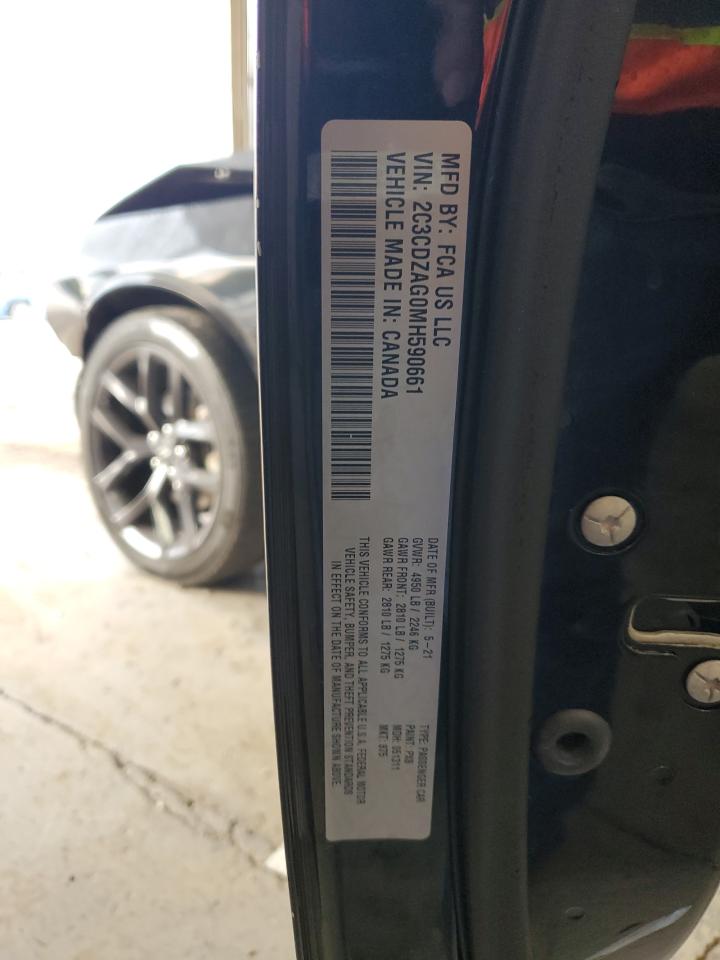 2021 Dodge Challenger Sxt VIN: 2C3CDZAG0MH590661 Lot: 80303935