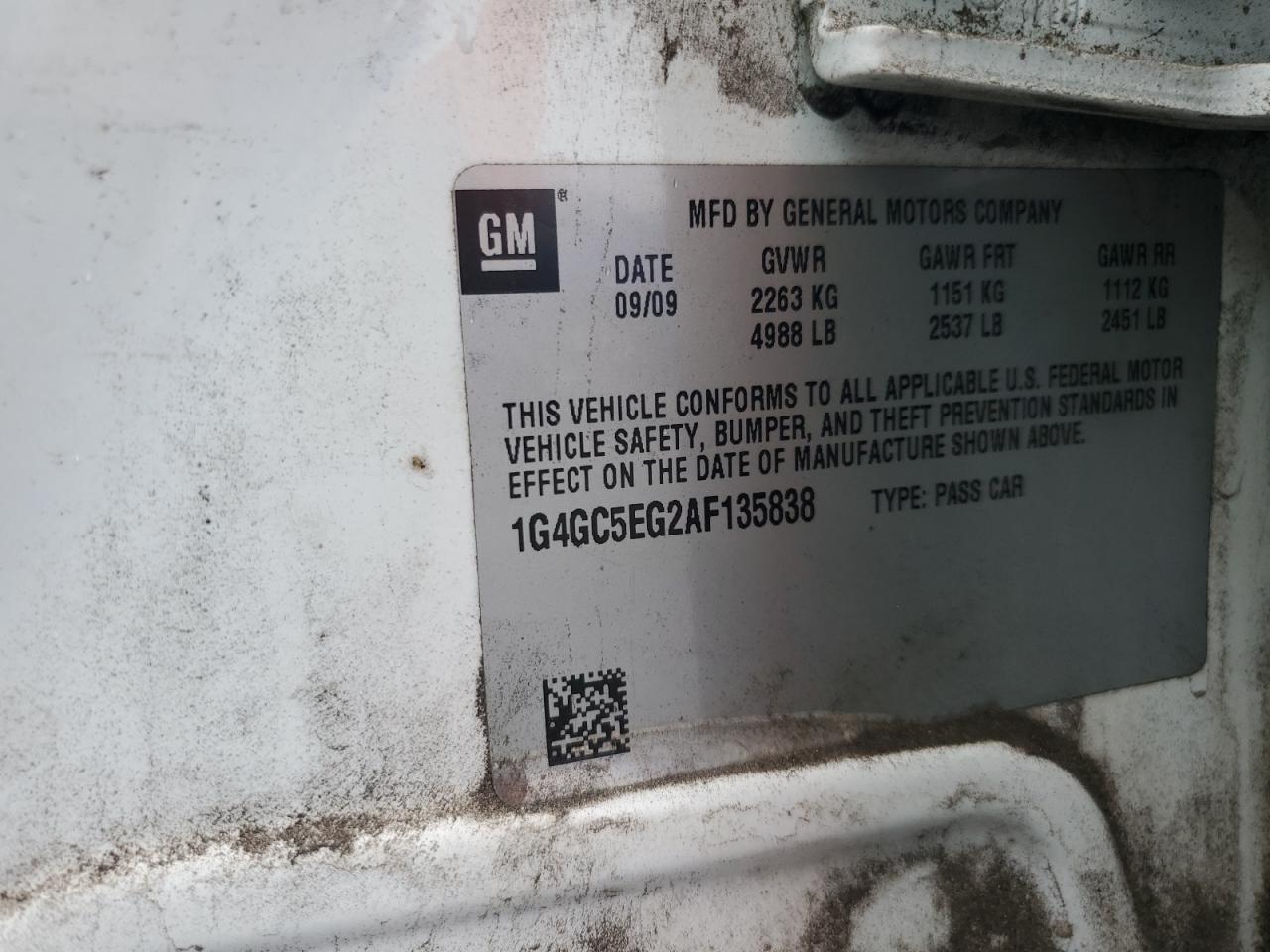 2010 Buick Lacrosse Cxl VIN: 1G4GC5EG2AF135838 Lot: 81840545