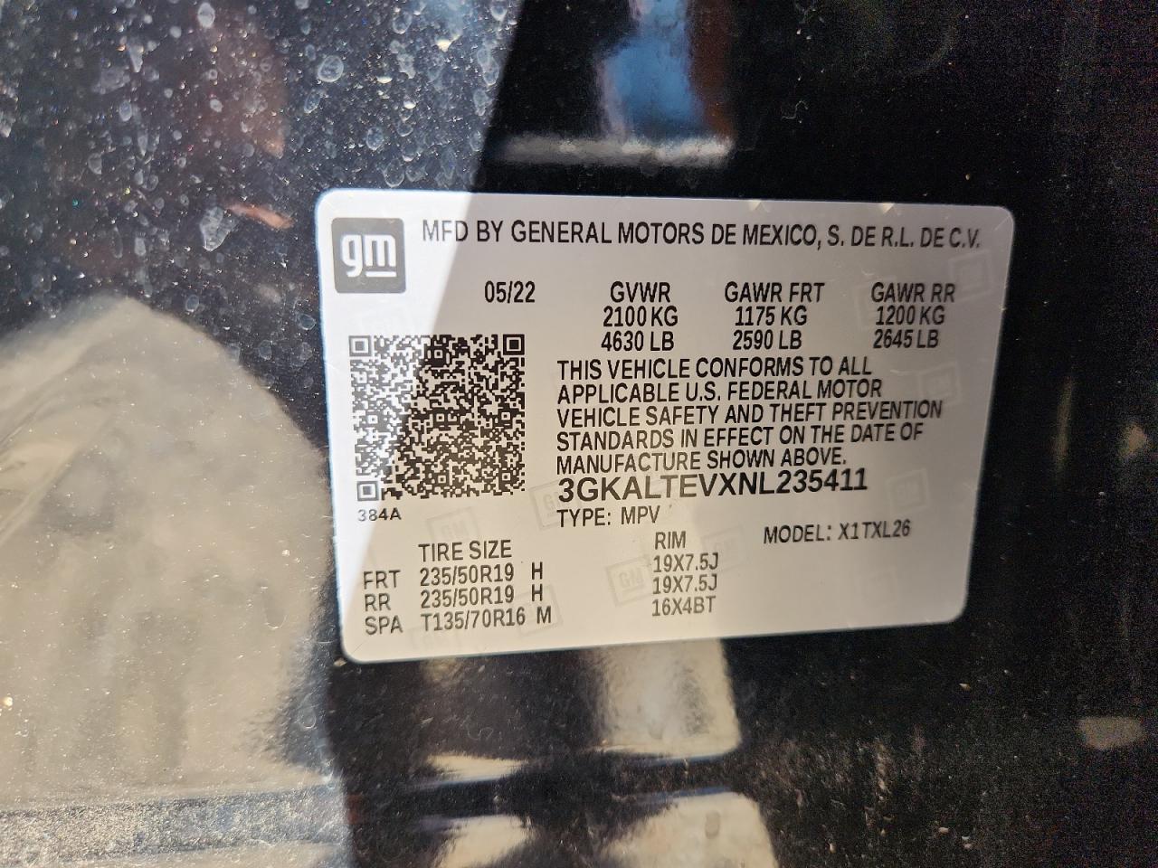 2022 GMC Terrain Sle VIN: 3GKALTEVXNL235411 Lot: 71871355