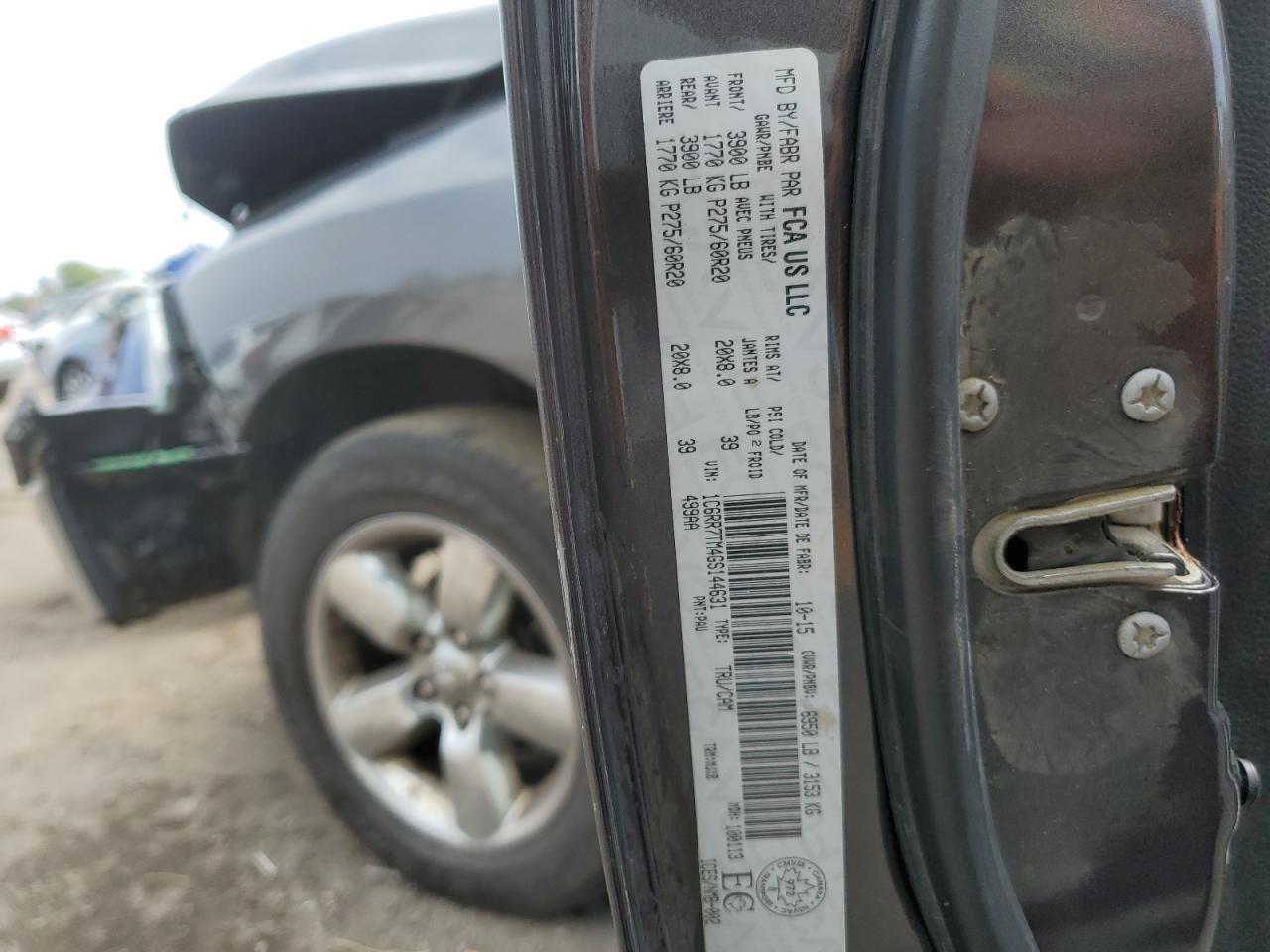 2016 Ram 1500 Slt VIN: 1C6RR7TM4GS144631 Lot: 67248005