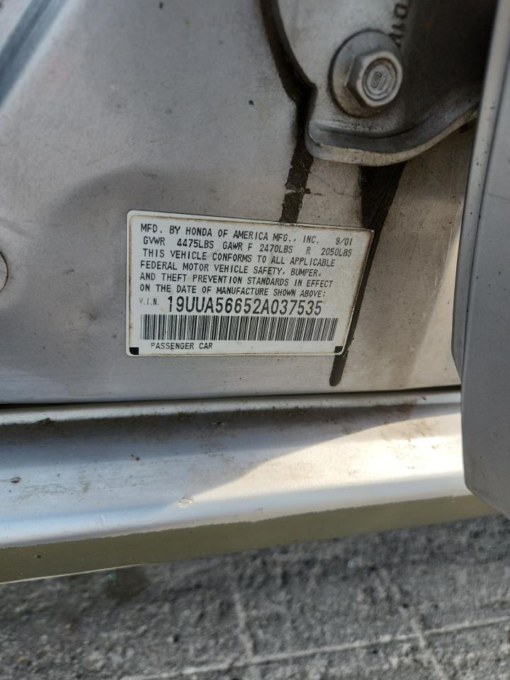 2002 Acura 3.2Tl VIN: 19UUA56652A037535 Lot: 81708185