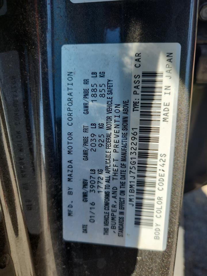 2016 Mazda 3 Sport VIN: JM1BM1J75G1322961 Lot: 72076515