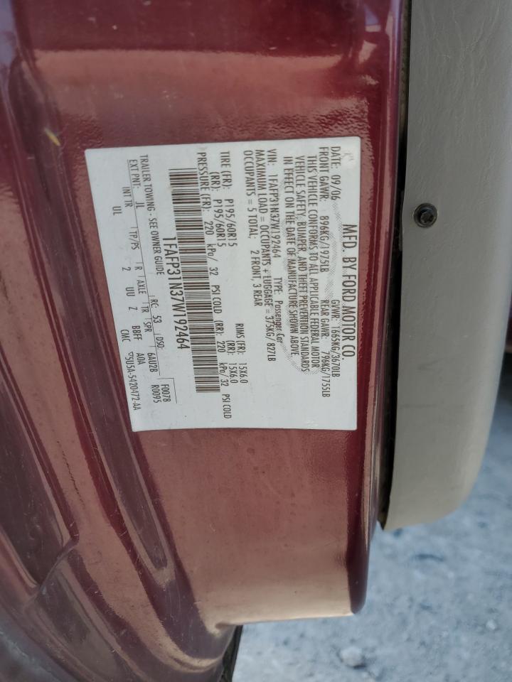 2007 Ford Focus Zx3 VIN: 1FAFP31N37W192464 Lot: 80150585