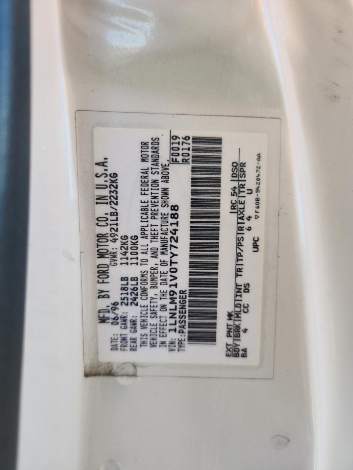 1996 Lincoln Mark Viii Base VIN: 1LNLM91V0TY724188 Lot: 84204745