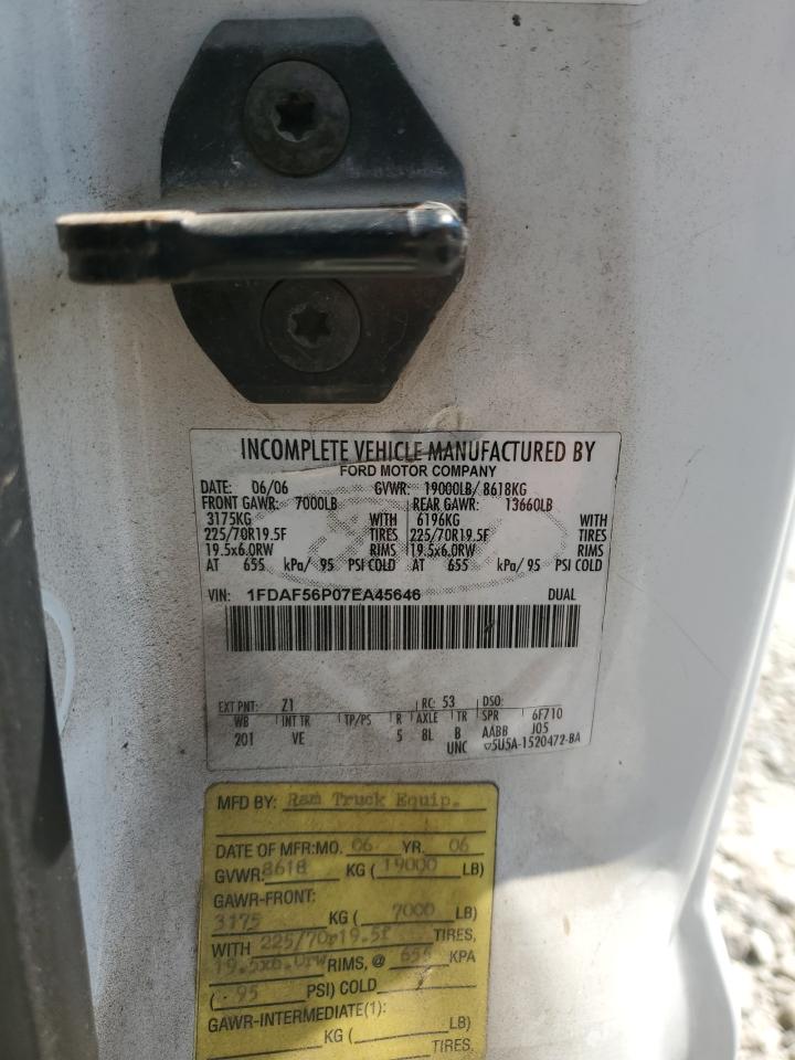 2007 Ford F550 Super Duty VIN: 1FDAF56P07EA45646 Lot: 81528465